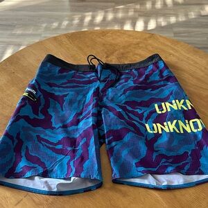 Reebok Blue and Purple Graphic Shorts